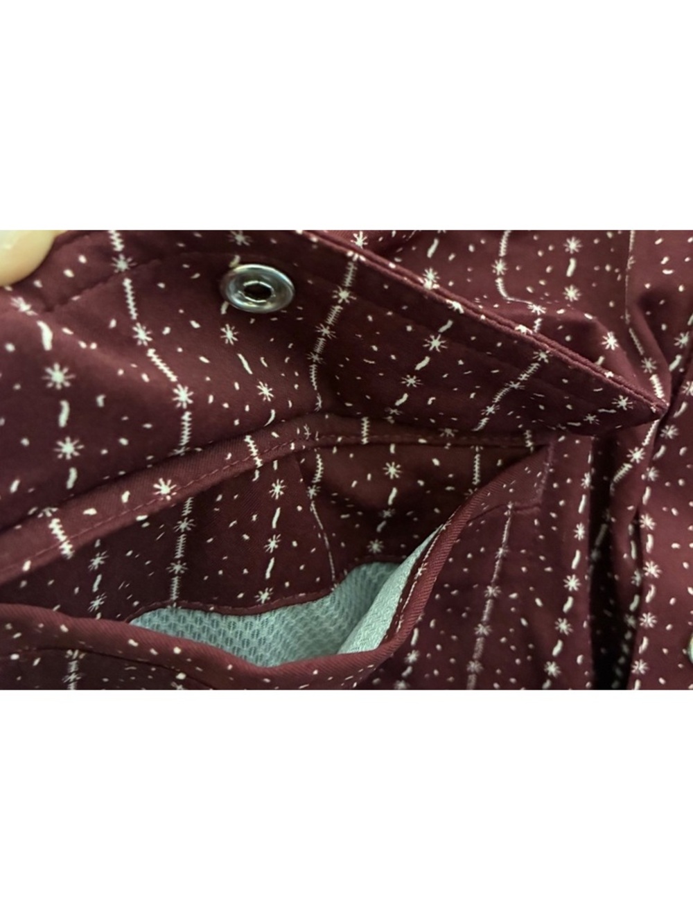 Poncho Maroon Farmer Western Short Sleeve Pearl Snap Shirt Size M Regular Fit - Picture 13 of 14